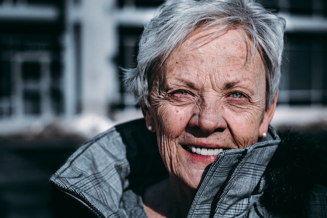 elderly woman with photo